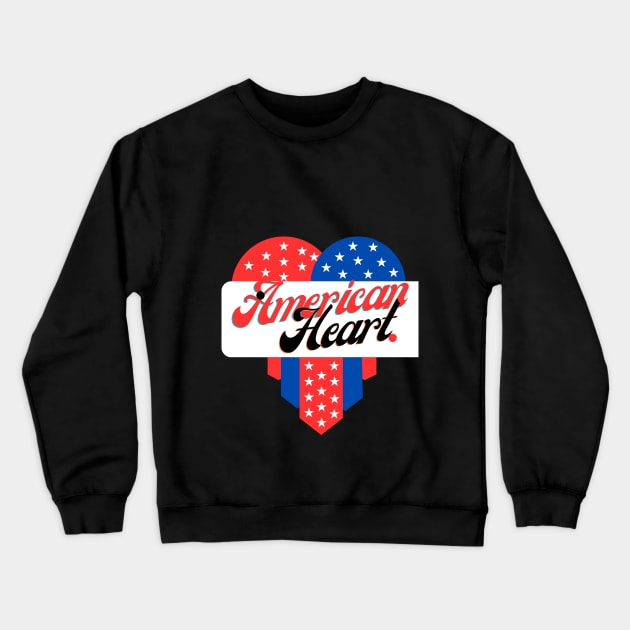 American Heart Crewneck Sweatshirt by First Top Choice